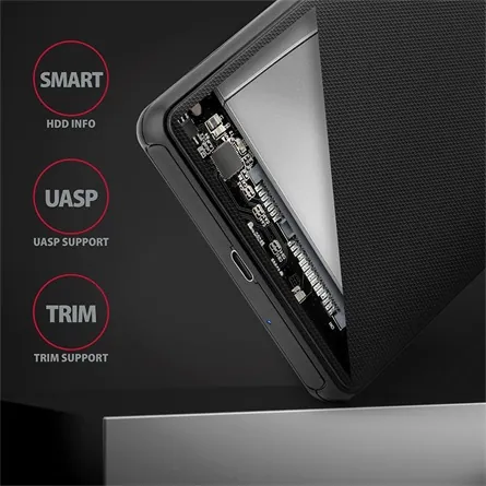 AXAGON EE25-SLC SuperSpeed USB-C SLIDE box Black – 4. kép