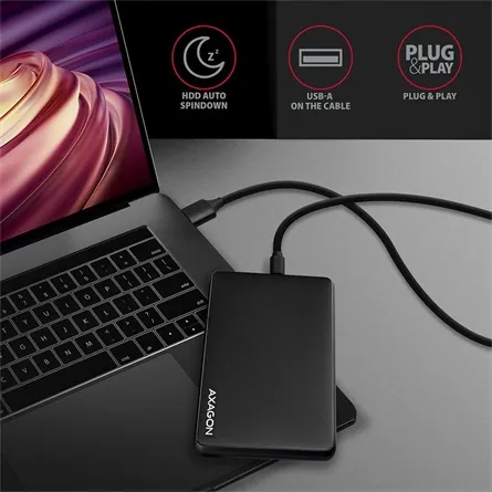 AXAGON EE25-SLC SuperSpeed USB-C SLIDE box Black – 6. kép