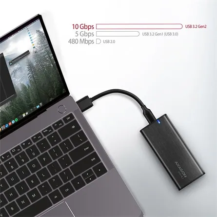 AXAGON EEM2-SBC SuperSpeed+ USB-C - M.2 SATA SSD RAW Box Black – 7. kép