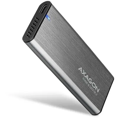 AXAGON EEM2-SG2 SuperSpeed+ USB-C - M.2 NVMe & SATA SSD RAW box Grey