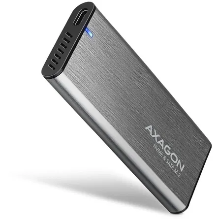 AXAGON EEM2-SG2 SuperSpeed+ USB-C - M.2 NVMe & SATA SSD RAW box Grey