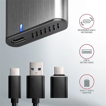 AXAGON EEM2-SG2 SuperSpeed+ USB-C - M.2 NVMe & SATA SSD RAW box Grey – 6. kép
