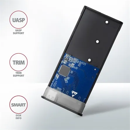 AXAGON EEM2-SG2 SuperSpeed+ USB-C - M.2 NVMe & SATA SSD RAW box Grey – 8. kép