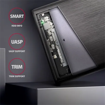 AXAGON EE25-A6M USB3.2 RAW Box Black – 4. kép