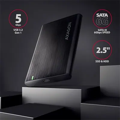 AXAGON EE25-A6C USB-C 3.2 RAW Box Black – 2. kép