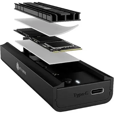 Raidsonic ICY BOX IB-180MC-C31 M.2 2280 PCIe NVMe / SATA3 USB3.2 Gen 2×1 C külső ház fekete – 2. kép