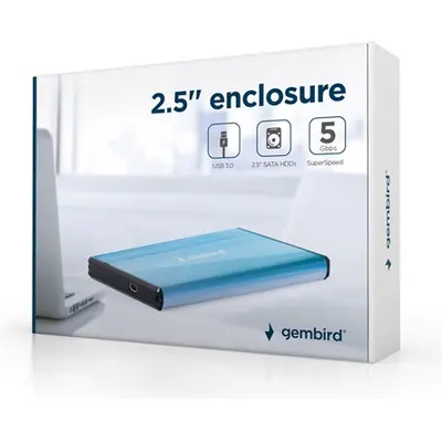 Gembird 2,5" EE2-U3S-3-B USB3.0 Enclosure Aluminium Blue – 2. kép