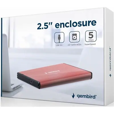 Gembird EE2-U3S-3-P USB3.0 2,5" Enclosure Aluminium Pink – 2. kép
