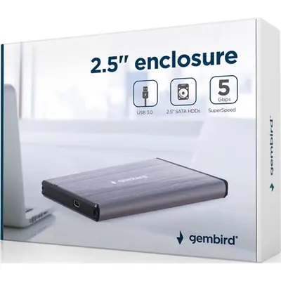 Gembird EE2-U3S-3-LG USB3.0 2,5" Enclosure Aluminium Light Grey – 2. kép