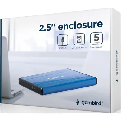 Gembird EE2-U3S-3-DB USB3.0 2,5" Enclosure Aluminium DeepBlue – 2. kép