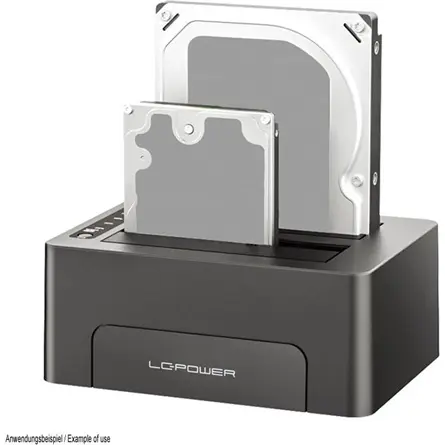 HDD dokkoló 2,5"-3,5"SATA/USB 3.2 LC Power LC-DOCK-C-V2 – 2. kép
