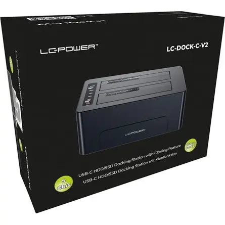 HDD dokkoló 2,5"-3,5"SATA/USB 3.2 LC Power LC-DOCK-C-V2 – 4. kép