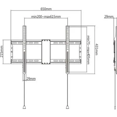 Gembird WM-80F-01 Fixed TV Wall Mount 37"-80" Black – 2. kép