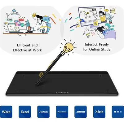 XP-PEN Grafikus tábla - DECO FUN L_BK (10"x6,3", 5080 LPI, PS 8192, 220 RPS, USB-C) fekete – 2. kép