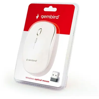Gembird MUSW-4B-01-W optikai vezeték nélküli egér fehér – 2. kép