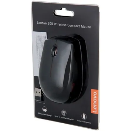 Lenovo 300 Wireless Compact lézeres vezeték nélküli egér fekete – 4. kép