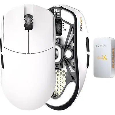 LAMZU MAYA X 8K optikai USB / vezeték nélküli gaming egér fehér – 2. kép