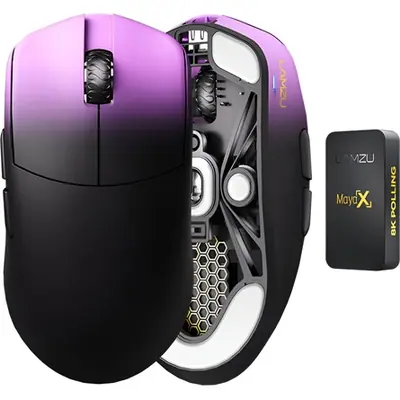 LAMZU MAYA X 8K optikai USB / vezeték nélküli gaming egér lila – 2. kép