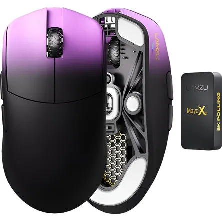 LAMZU MAYA X 8K optikai USB / vezeték nélküli gaming egér lila – 2. kép