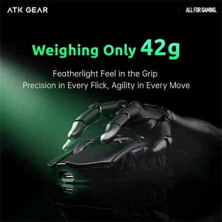 ATK Fierce X 8K optikai USB / vezeték nélküli gaming egér ezüst-szürke – 3. kép