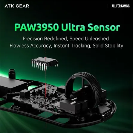 ATK Fierce X 8K optikai USB / vezeték nélküli gaming egér ezüst-szürke – 4. kép