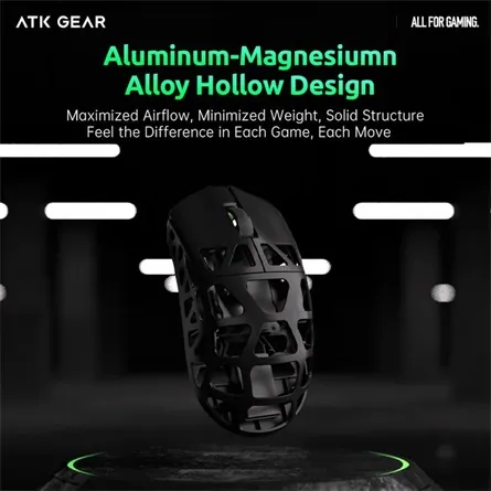 ATK Fierce X 8K optikai USB / vezeték nélküli gaming egér ezüst-szürke – 6. kép
