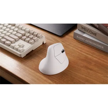 Keychron M5 Ergonomic optikai Bluetooth / vezeték nélküli egér fehér – 5. kép