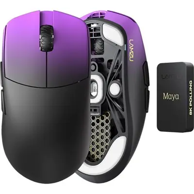 LAMZU MAYA Champions 8K optikai vezeték nélküli gaming egér fekete-lila – 2. kép
