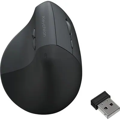 Keychron BM27 Ergonomic optikai Bluetooth / vezeték nélküli egér fekete-szürke – 2. kép