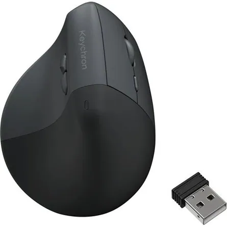 Keychron BM27 Ergonomic optikai Bluetooth / vezeték nélküli egér fekete-szürke – 2. kép