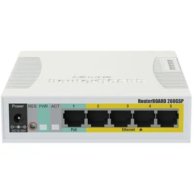 Mikrotik RouterBoard RB260GSP/CSS106-1G-4P-1S 5port GbE 1xGbE SFP PoE switch