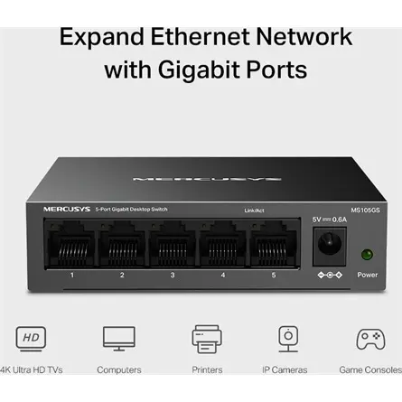 Mercusys MS105GS 5port gigabit switch – 5. kép