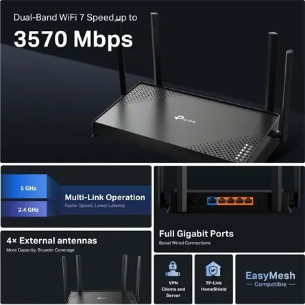 TP-LINK Archer BE220 WiFi router BE3600 – 4. kép