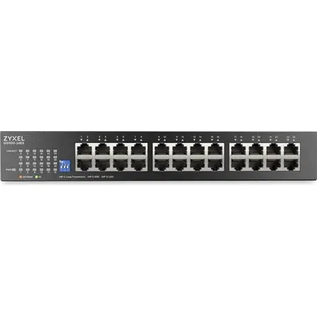 ZYXEL Switch 24x1000Mbps Fémházas Rackes Unmanaged DIP Selector, GS1100-24ES-EU0101F
