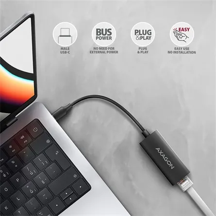 AXAGON ADE-ARC USB-C Gigabit Ethernet Adapter Black – 3. kép