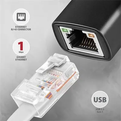 AXAGON ADE-AR USB-A Gigabit Ethernet Adapter Black – 2. kép