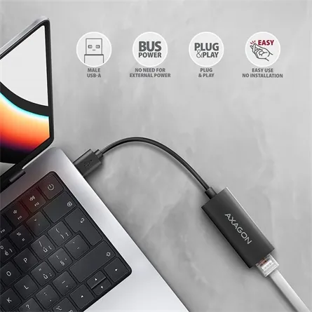 AXAGON ADE-AR USB-A Gigabit Ethernet Adapter Black – 3. kép