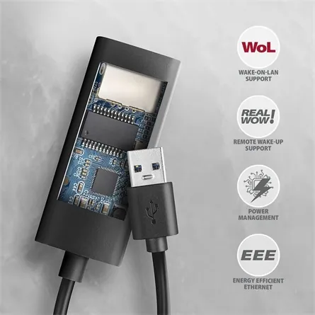 AXAGON ADE-AR USB-A Gigabit Ethernet Adapter Black – 5. kép