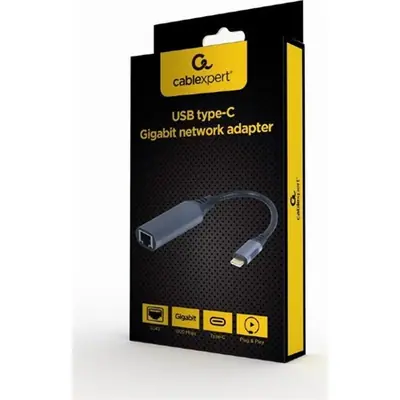 Gembird A-USB3AC-LAN-01 USB 3.1 + type-C Gigabit network adapter Space Grey – 2. kép
