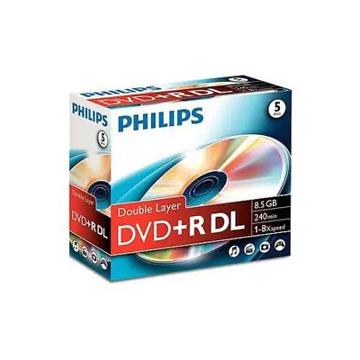 Philips DVD+R 8,5 Gb 8x kétrétegű normál tok (1-es címke)