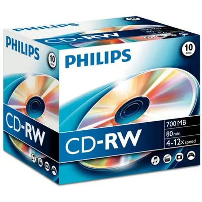 Philips CD-RW 80 12x vastag tok 1db/cs (1-es címke)