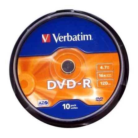 Verbatim DVD-R írható DVD lemez 4,7GB 10db hengeres