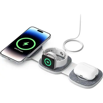 Boost YM-T1 3 -n-1 15W univerzális vezeték nélküli töltő adapter sötétszürke – 2. kép