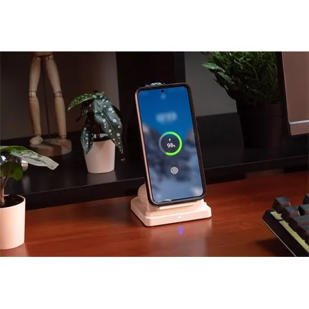 Boost YM-UD21S 3-in-1 15W univerzális vezeték nélküli töltő adapter fehér – 4. kép