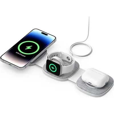 Boost YM-T1 3 -n-1 15W univerzális vezeték nélküli töltő adapter szürke – 2. kép