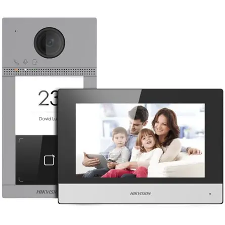 Hikvision IP kaputelefon szett - DS-KIS604-S (DS-KV8113-WME1, DS-KH6320-WTE1, DS-3E0105P-E/M, 16GB microSD kártya) – 3. kép