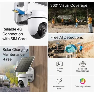 TP-Link Tapo C615G KIT Solar-Powered Pan/Tilt 4G LTE Security Camera Kit – 2. kép