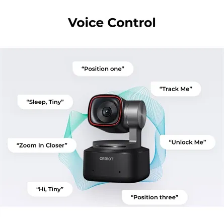 Obsbot Tiny 2 webkamera fekete AI-Powered PTZ – 6. kép