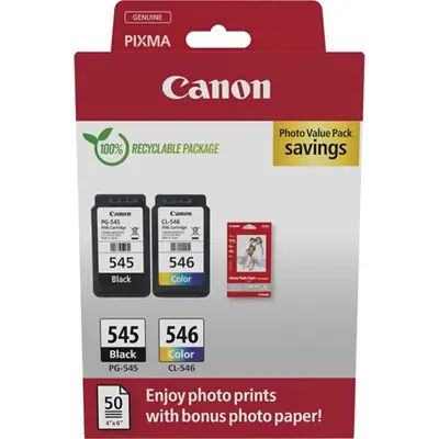 Canon PG-545/CL-546 Multipack tintapatron + Photo Paper Value Pack 50db
