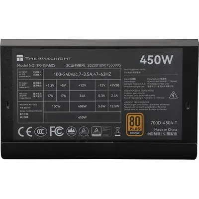 Thermalright TB-450S ATX desktop tápegység 450W 80+ Bronze BOX – 2. kép